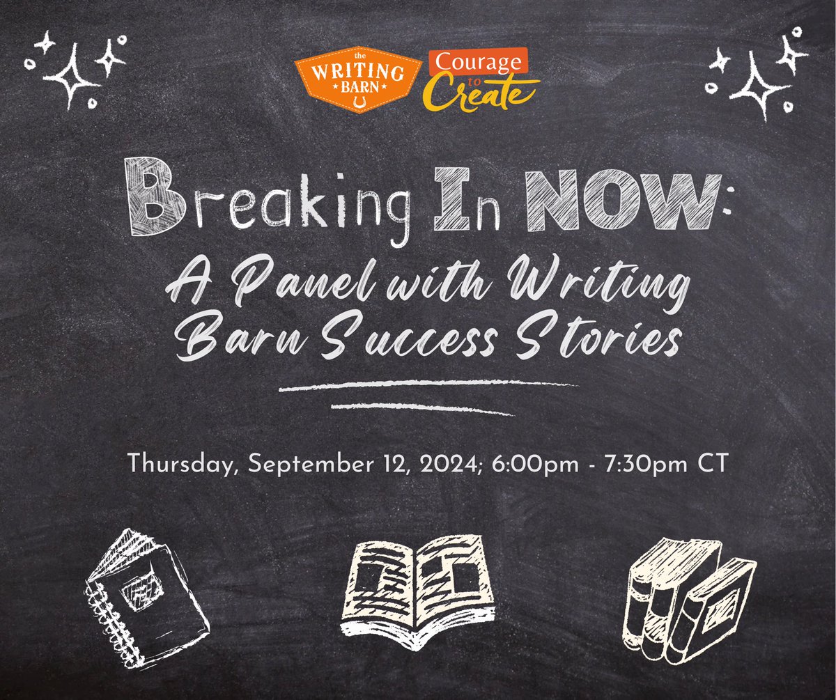 The Writing Barn (@thewritingbarn) on Twitter photo Industry transparency is a key part of Writing Barn programming. 🔑
Join <a href="/BethanyHegedus/">Bethany Hegedus</a> + a panel of recent WB Success Stories at this FREE event & get tips on staying the course, creative resilience + how investing in yourself & your lit life pays off.
courage.thewritingbarn.com/industry-succe… Industry transparency is a key part of Writing Barn programming. 🔑
Join <a href="/BethanyHegedus/">Bethany Hegedus</a> + a panel of recent WB Success Stories at this FREE event & get tips on staying the course, creative resilience + how investing in yourself & your lit life pays off.
courage.thewritingbarn.com/industry-succe…