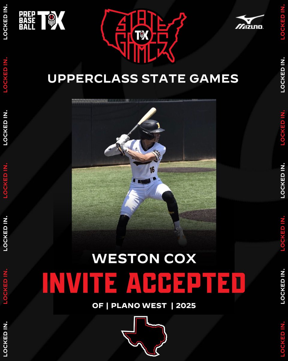 Prep Baseball Texas (@prepbaseball_tx) on Twitter photo ππ©π©ππ«ππ₯ππ¬π¬ πππππ πππ¦ππ¬ ππ§π―π’ππ πππππ©πππ
'25 OF Weston Cox (<a href="/westoncox2025/">Weston Cox</a>)
<a href="/pwsbaseball/">Plano West Baseball</a> | <a href="/FiveStarPB/">5 Star Performance</a>
Cox will join us at the 3rd Annual State Games, 9/20-9/22 at Weatherford JC.
More Info: loom.ly/Yzv1DgY ππ©π©ππ«ππ₯ππ¬π¬ πππππ πππ¦ππ¬ ππ§π―π’ππ πππππ©πππ
'25 OF Weston Cox (<a href="/westoncox2025/">Weston Cox</a>)
<a href="/pwsbaseball/">Plano West Baseball</a> | <a href="/FiveStarPB/">5 Star Performance</a>
Cox will join us at the 3rd Annual State Games, 9/20-9/22 at Weatherford JC.
More Info: loom.ly/Yzv1DgY