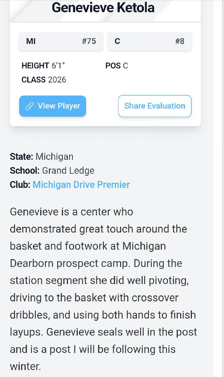Thank you <a href="/CoachEvanBell/">Evan Bell</a> for the kind words. I appreciate it so much and am looking forward to the 2024-25 season. 🔥🏀 <a href="/PGHMichigan/">Prep Girls Hoops Michigan</a> <a href="/MIDRIVEPREMIER/">Michigan Drive Premier</a> <a href="/CoachSaldana517/">Coach Saldana</a> <a href="/CometWBB/">GL Girls Basketball</a>
