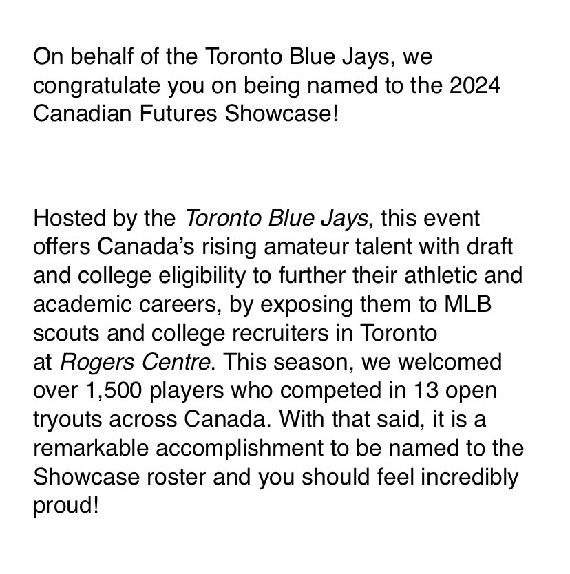 Congrats to 25’ <a href="/nolanjackson_4/">Nolan Jackson</a> on making the Canadian Futures Showcase roster. Over 1500 players tried out and Nolan is one of the few selected. Sky is the limit for the <a href="/SeattleUBase/">Seattle U Baseball</a> commit.