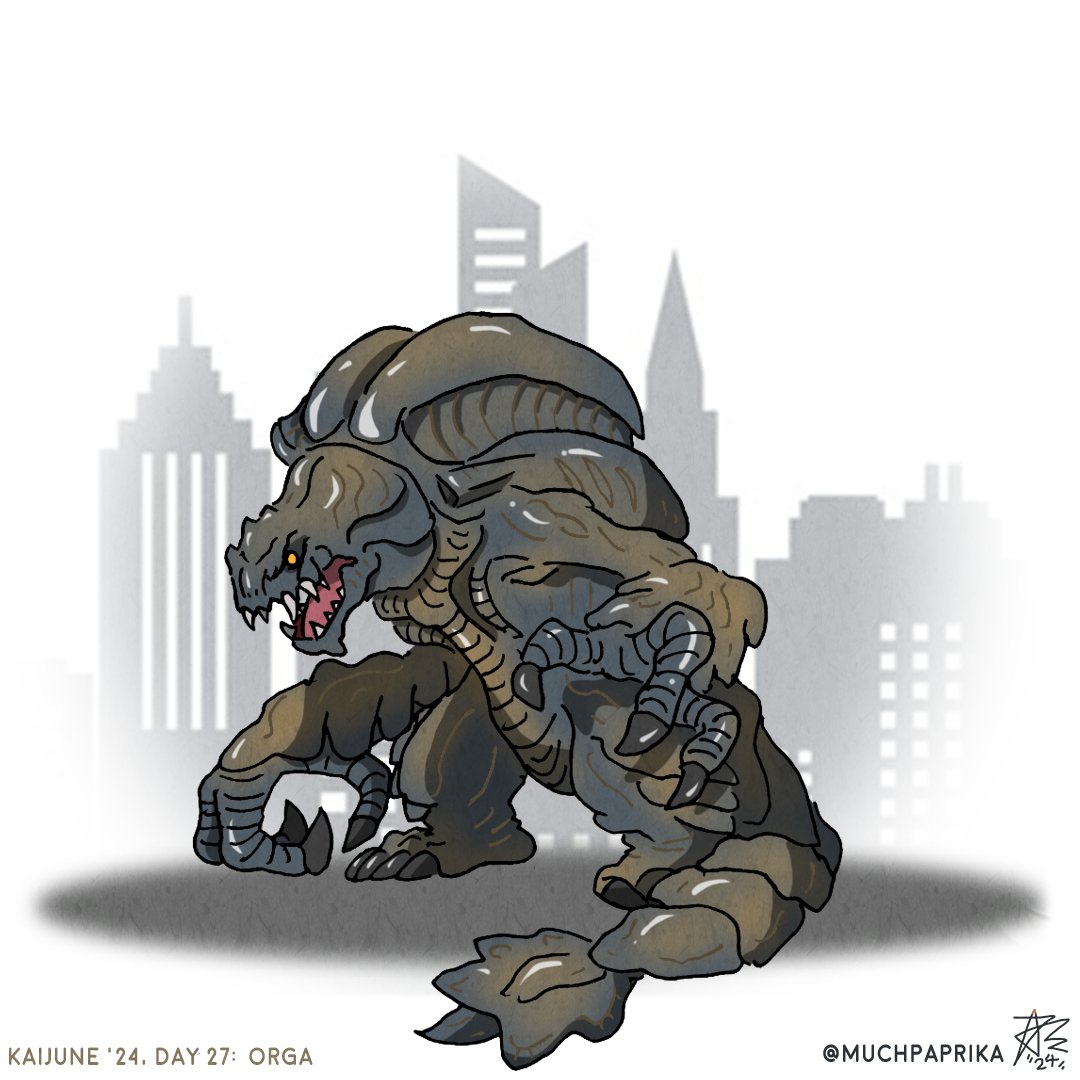 KAIJUNE DAY 27 - ORGA . #art #illustration #kaijune #kaiju #toho