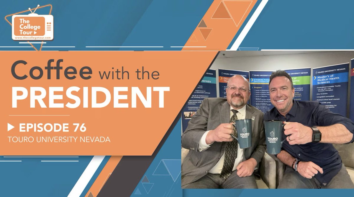 ☕ Coffee with the President at @TouroNevada! ☕

Join Dr. Andrew Priest as he highlights Touro’s state-of-the-art facilities and the remarkable students shaping the future of healthcare. 🎓

🎬 Watch now to see what excites him about the campus!

thecollegetour.com/tour-colleges/…