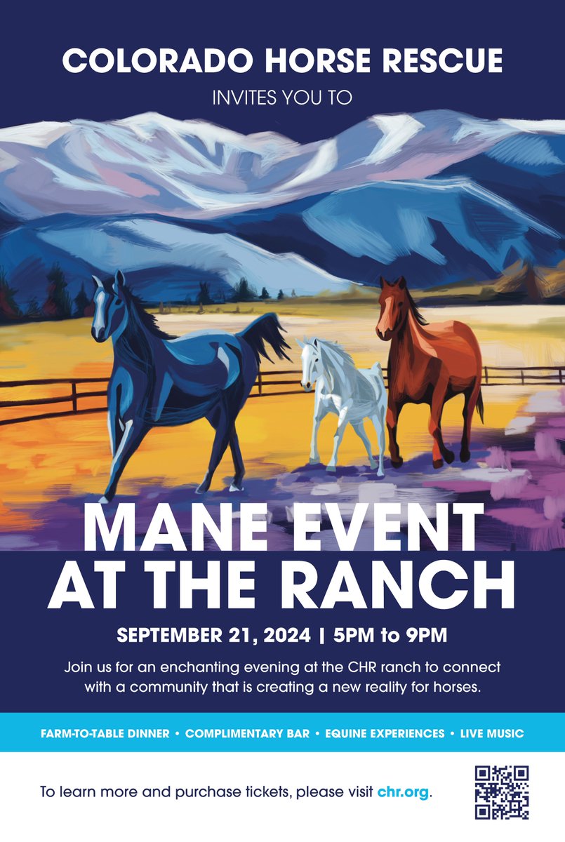 horses! good food! auctions! come join us at the mane event with colorado horse rescue on Saturday