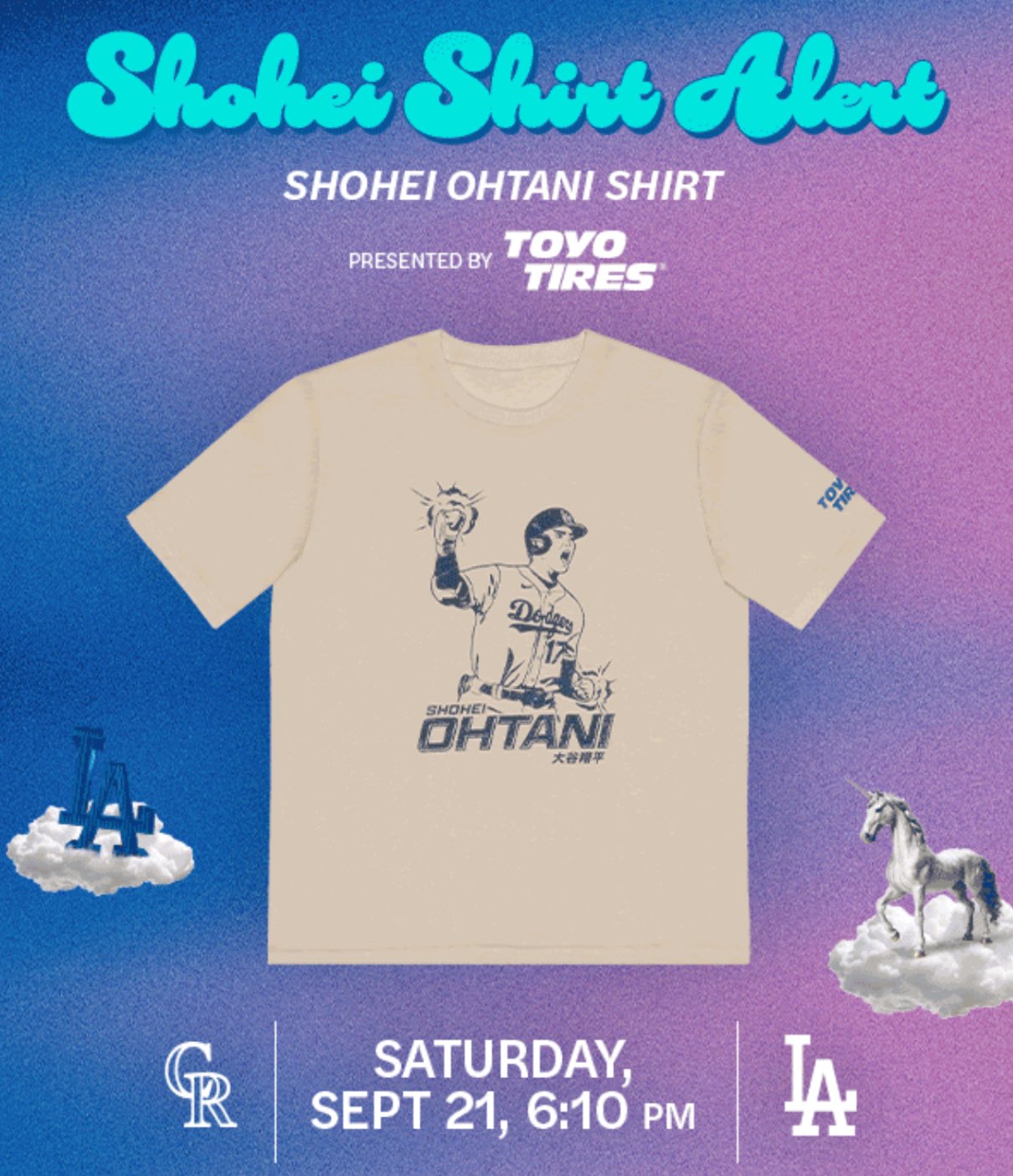 ドジャース・大谷翔平ボブルヘッド＋TシャツMサイズ　【9/10来場者配布品】 ドジャース・大谷翔平ボブルヘッド＋TシャツMサイズ 【9/10来場