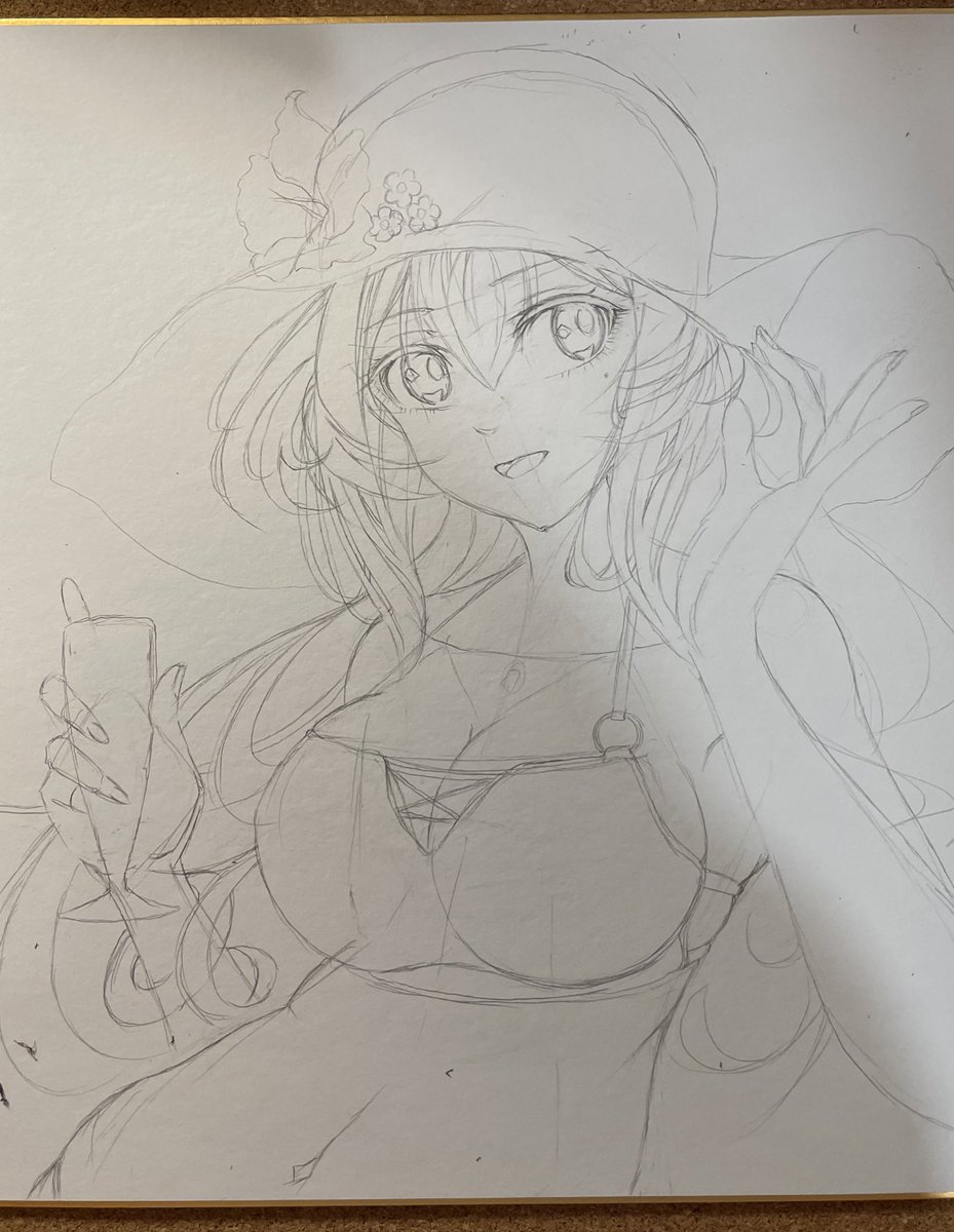 「#皆さんラフと塗った後を見せてください 」|おかめのイラスト