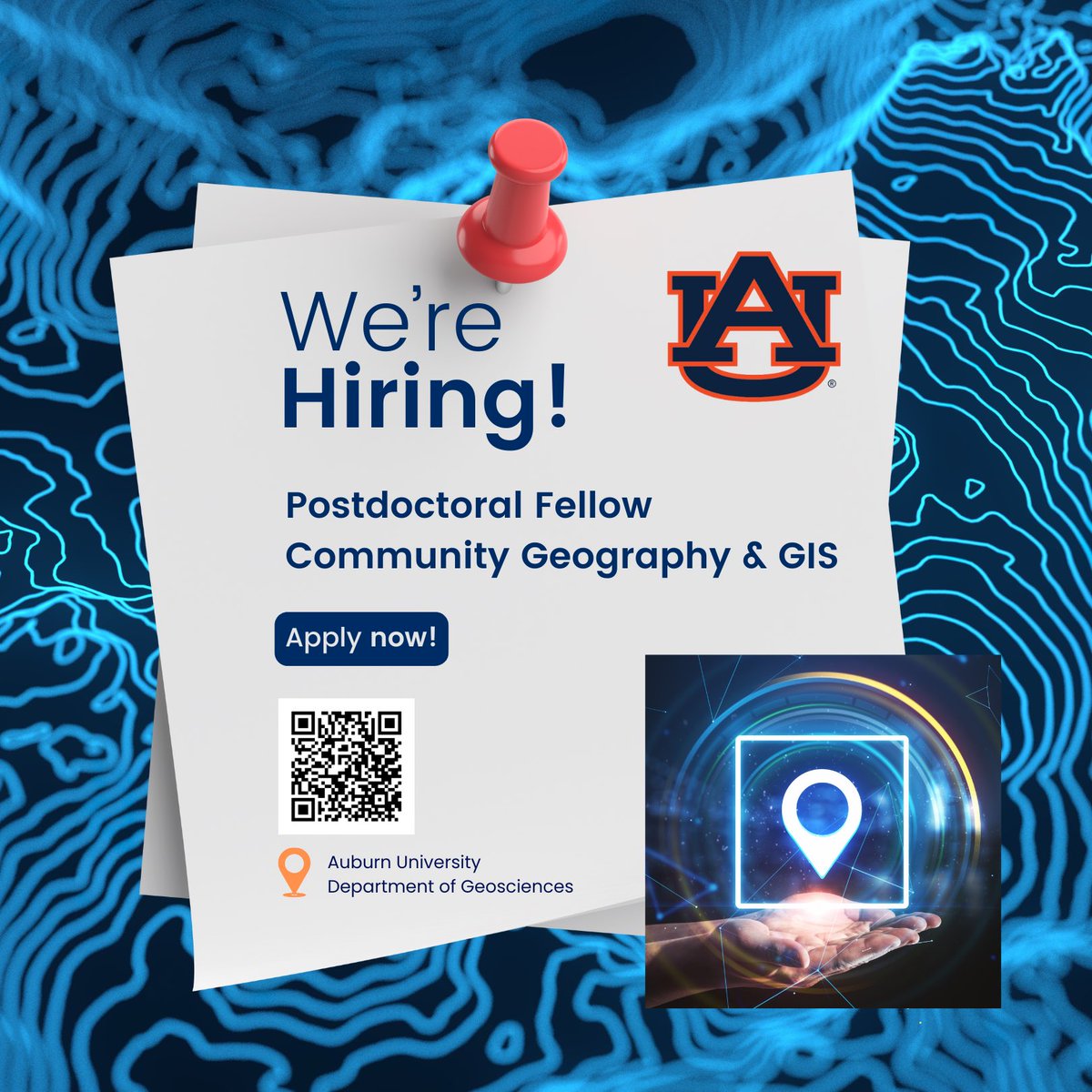 Timothy L. Hawthorne (@timlhawthorne) on Twitter photo New postdoc position in Community Geography and GIS with our <a href="/Citizen_GIS/">Citizen Science GIS</a> lab at <a href="/AuburnU/">Auburn University</a>. App review begins October 1 shares welcome. Apply at: auemployment.com/postings/47964 New postdoc position in Community Geography and GIS with our <a href="/Citizen_GIS/">Citizen Science GIS</a> lab at <a href="/AuburnU/">Auburn University</a>. App review begins October 1 shares welcome. Apply at: auemployment.com/postings/47964