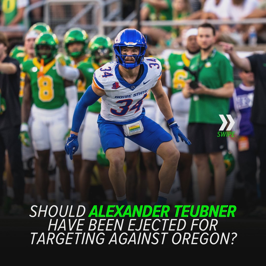 Jay_Tust's tweet image. Should #BoiseState safety Alexander Teubner have been ejected for targeting in the Oregon game?

"Forcible contact" is a requirement, according to the NCAA rulebook.

Is this really forcible contact?

I'm eager to see how the appeals process plays out on this one...