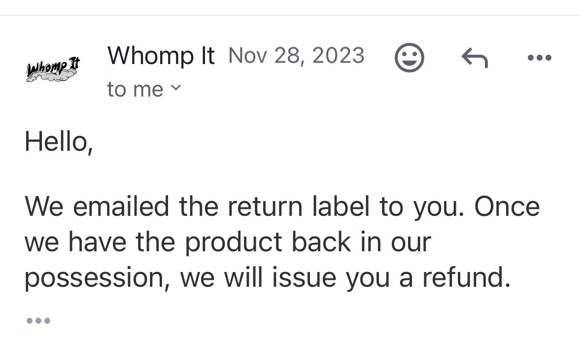 mommaspoon33's tweet photo. @WhompItGlass I sent it right back. Didn’t get the refund. Emailed again, didn’t get a response. Got busy and forgot about it. I was reminded of it recently. Since you deleted my post on your page, I’m posting here. https://t.co/eSh0CLZq55