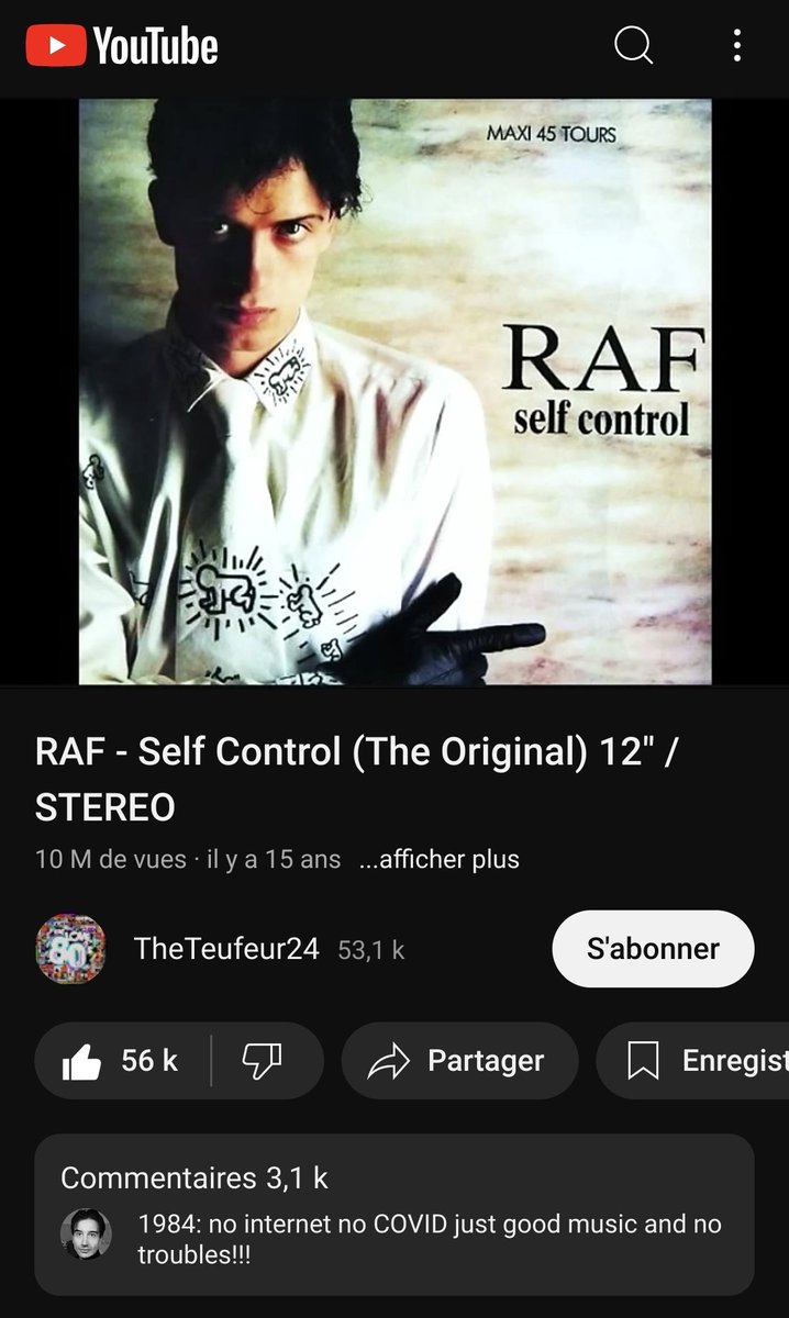 Crophice's tweet photo. Le commentaire est tellement vrai.
En 1984 pas de COVID mais de la bonne musique. https://t.co/Vd2ixCIdoP