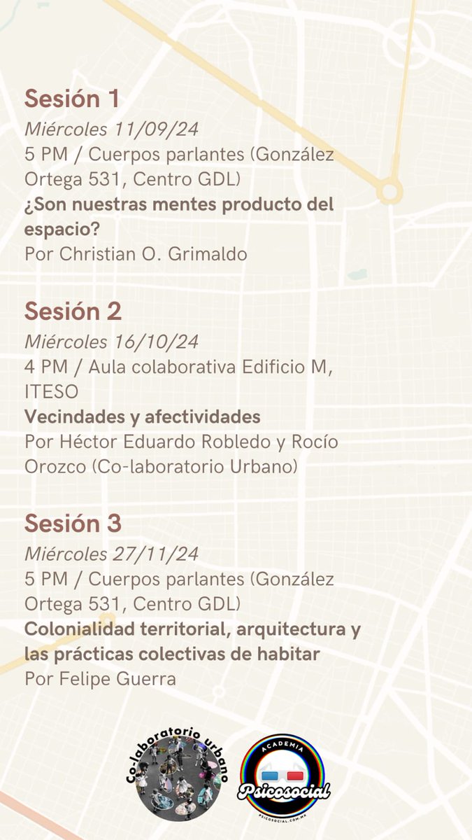 caracol_urbano's tweet photo. Este MIÉRCOLES iniciamos con el Seminario de #Psicogeografía en #CuerposParlantes 5 PM >>Toda situación toma forma en el espacio y también puede modificarlo de forma inesperada... Como las turbas que trastocan el espacio urbano https://t.co/KhGdzV2Q8h