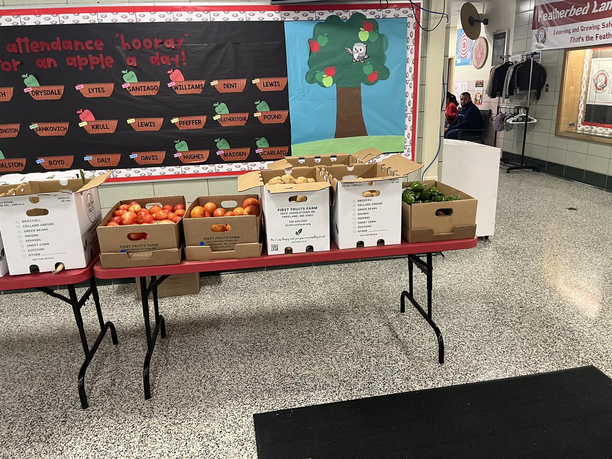 Robin Thompson (@msthompsonbcps) on Twitter photo Today <a href="/flesbcps/">Featherbed Lane Elem</a> hosted our first produce market of the school year thanks to <a href="/firstfruitsmd/">First Fruits Farm</a>! 105 visitors including 76 students “shopped” for fresh produce to enjoy with their families. The produce will go home to 488 family members! #CommunitySchool #FreshFood #Choice Today <a href="/flesbcps/">Featherbed Lane Elem</a> hosted our first produce market of the school year thanks to <a href="/firstfruitsmd/">First Fruits Farm</a>! 105 visitors including 76 students “shopped” for fresh produce to enjoy with their families. The produce will go home to 488 family members! #CommunitySchool #FreshFood #Choice