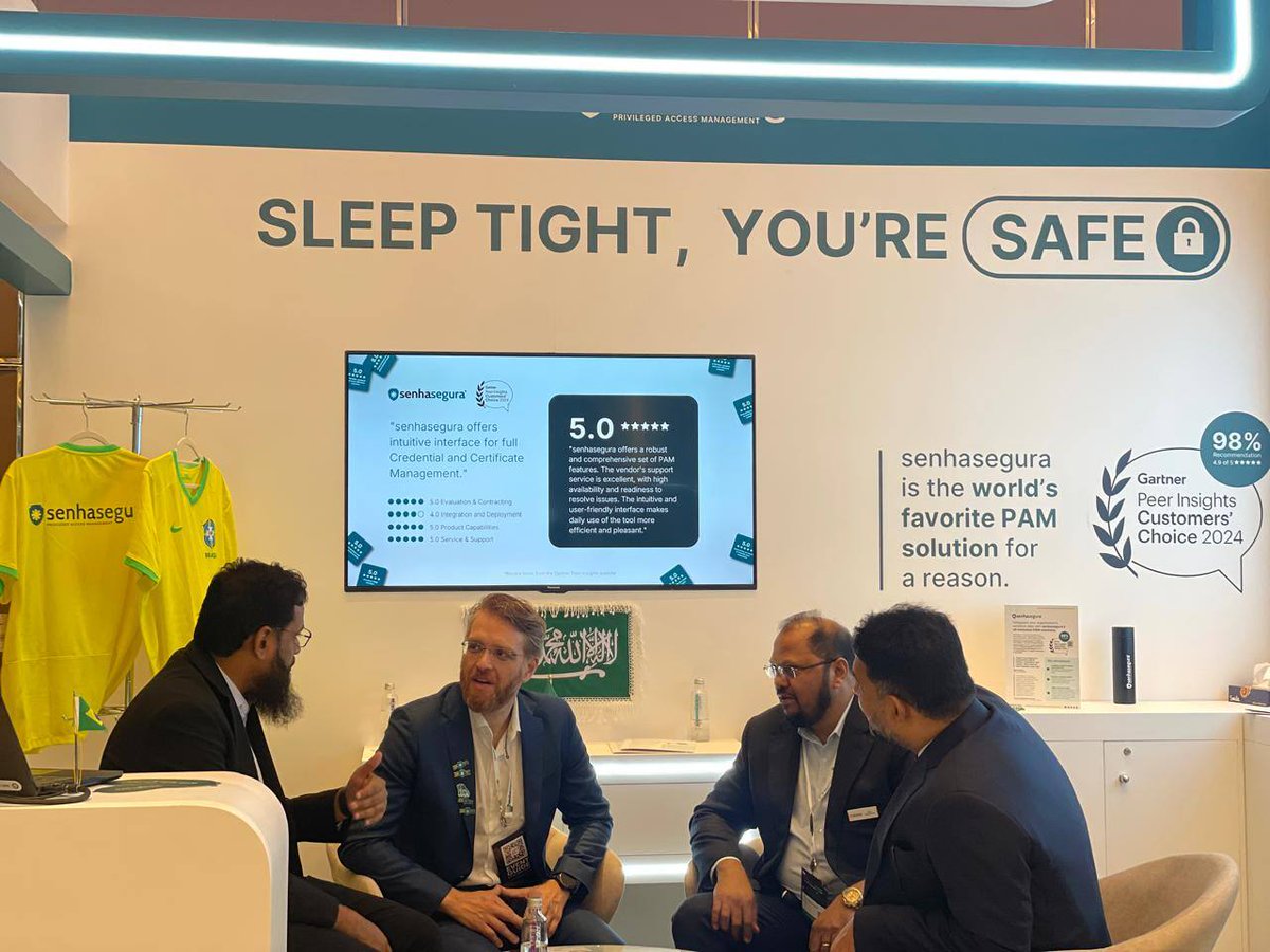 segura_security's tweet image. Day 1 at #MENAISC2024 and our booth (G-07) is buzzing! 🎉  

Join us to discover how senhasegura&apos;s PAM solutions bring peace to your cybersecurity routine.  Let&apos;s connect!  

#CyberSecurity #PAMLeaders #CyberPeace #SleepTight #YouAreSafe🛡️🤝