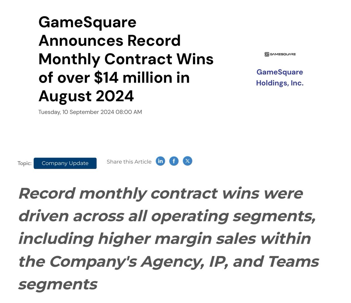 MarioSpain1981's tweet image. $GAME 14$ Million in August... ✅