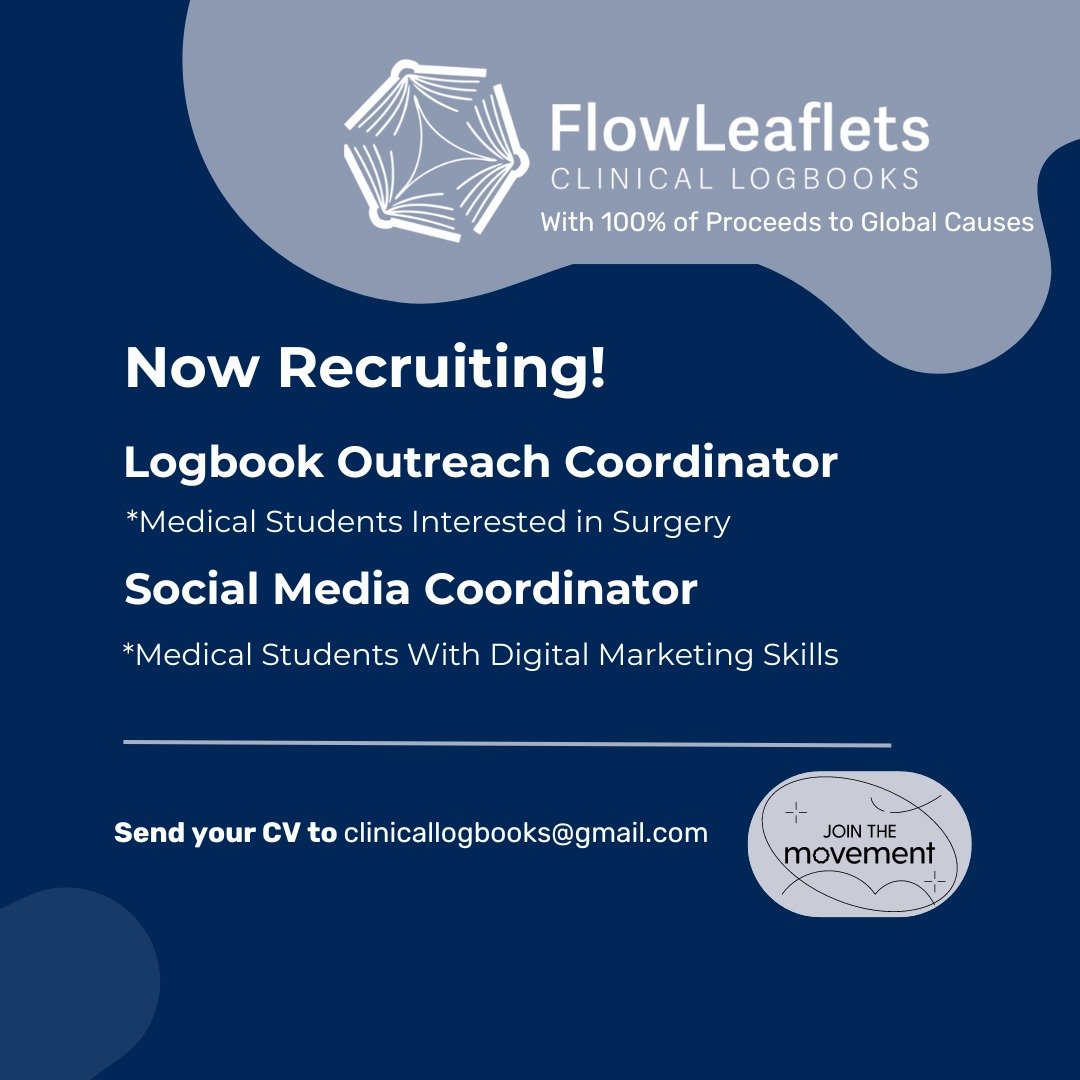 FlowLeaflets (@flowleaflets) on Twitter photo Now recruiting!
Please send your CV to clinicallogbooks@gmail.com to connect with our team.
We look forward to meeting you and working with one another to grow our vision! Now recruiting!
Please send your CV to clinicallogbooks@gmail.com to connect with our team.
We look forward to meeting you and working with one another to grow our vision!