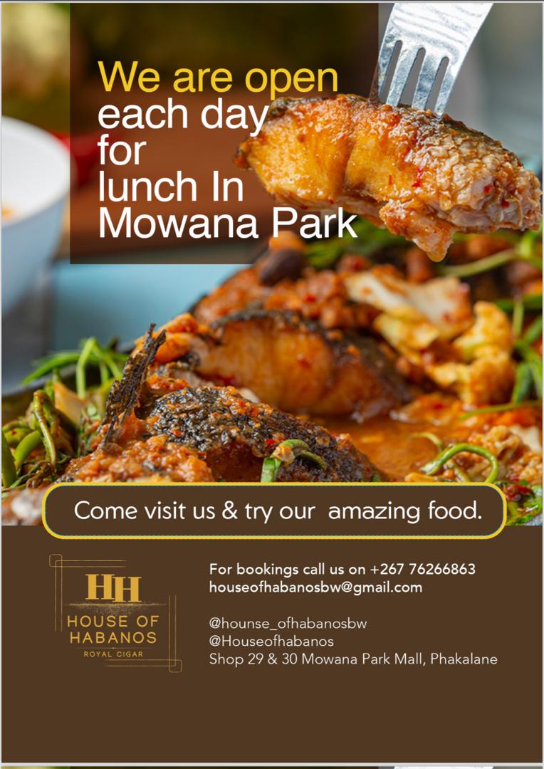 BwPulseBW's tweet photo. Great Food
Only 1 House Rule : Have an amazing Time 🎉🎉
@HouseOfHabanos
Located upstairs at Mowana Park Mall, Phakalane. https://t.co/ty5sEBqG5I