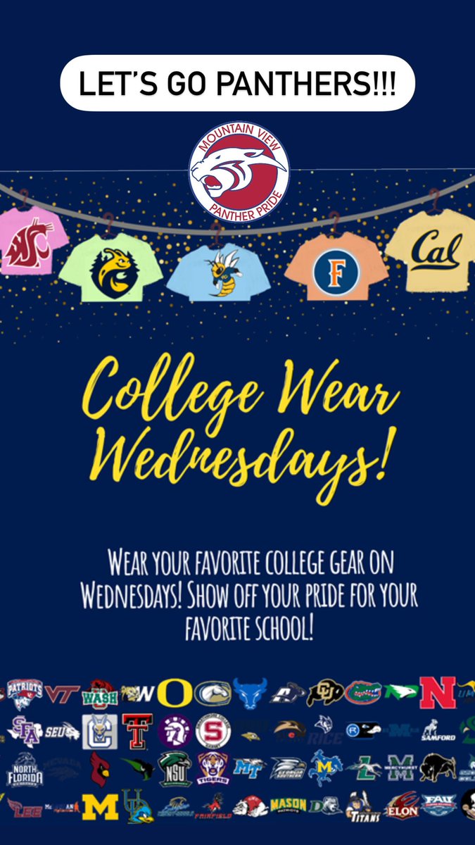 Join us for College Day Wednesday. #pabtherpride #panthernation #pantherproud