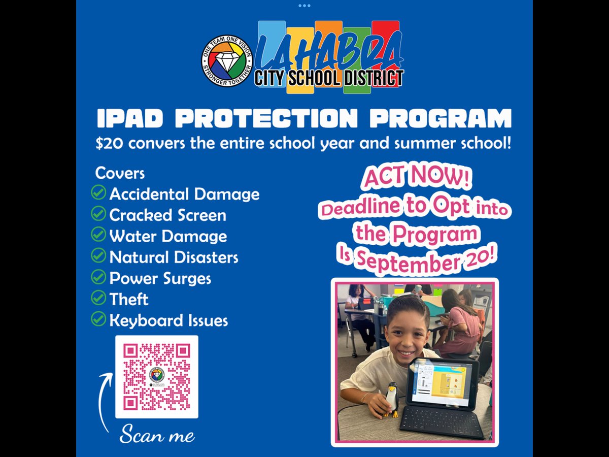 Don’t forget to purchase your iPad insurance!