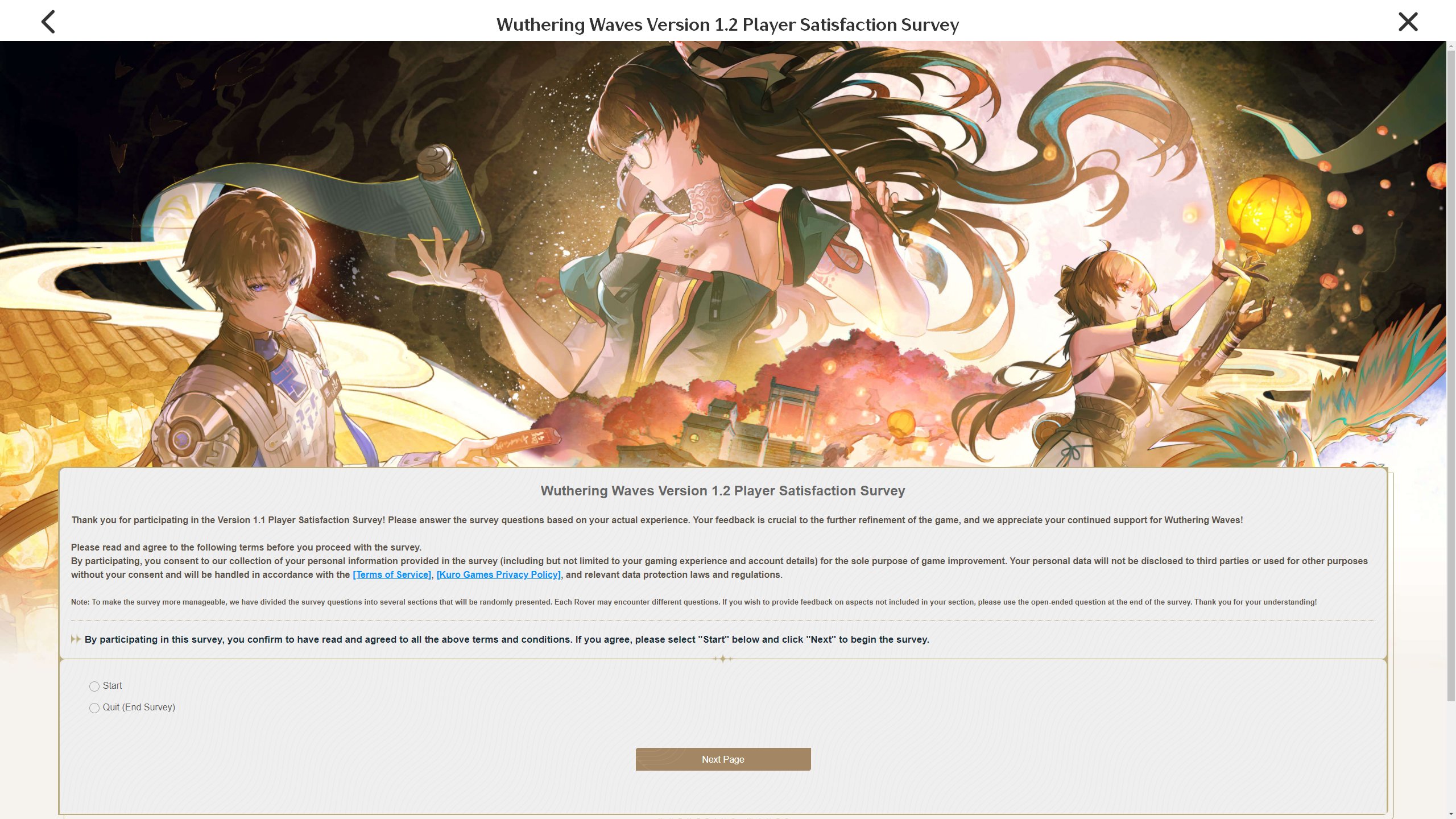 Narushio ➡️ Rinascita on X: &ldquo;Wuthering Waves 1.2 Survey is Out 