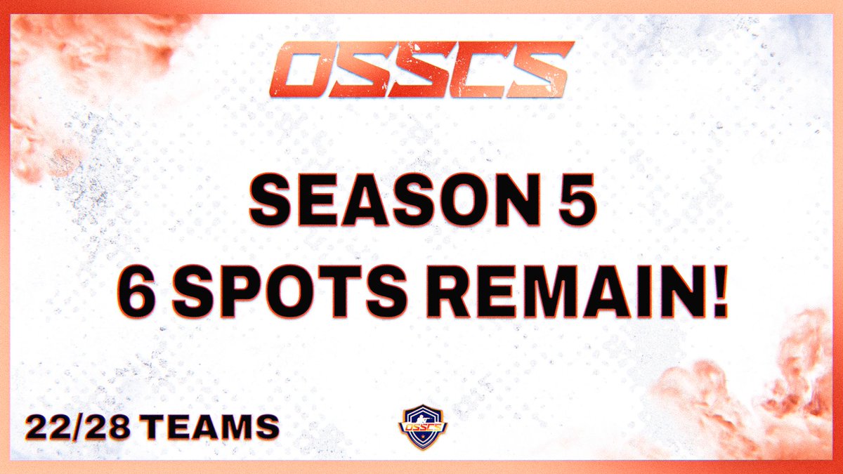 OSSCSLeague's tweet photo. Just 4 more days left of sign ups for SEASON 5!🥳
Dont miss out, Secure your spot now! ->
https://t.co/y9kGBez6Ub
#OSSCS https://t.co/XYqmKEnTl9