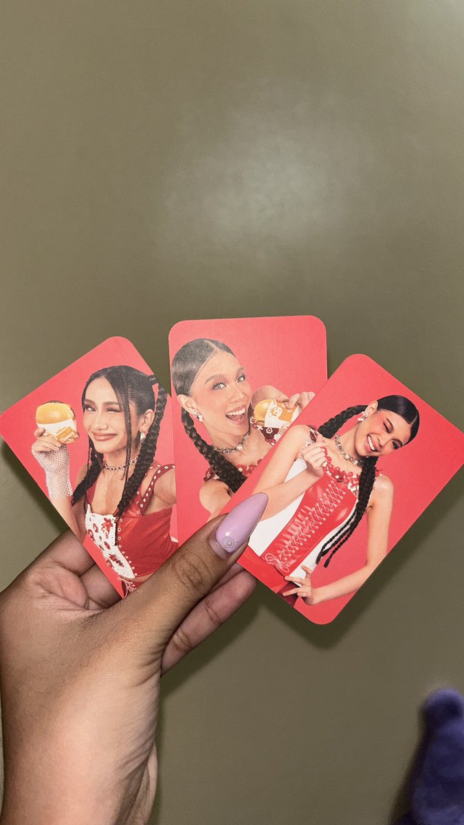 damiiicartz's tweet photo. wtt lft ph

jollibini pc
have: sheena burger, stacey burger, and stacey heart pc
want: maloi, gwen, sheena heart pc

- can do meet up only (pasig area or bgc area)

dm me if you have what I want 🫶🏻

bini jollibee photocard https://t.co/4xdxMwkCnq