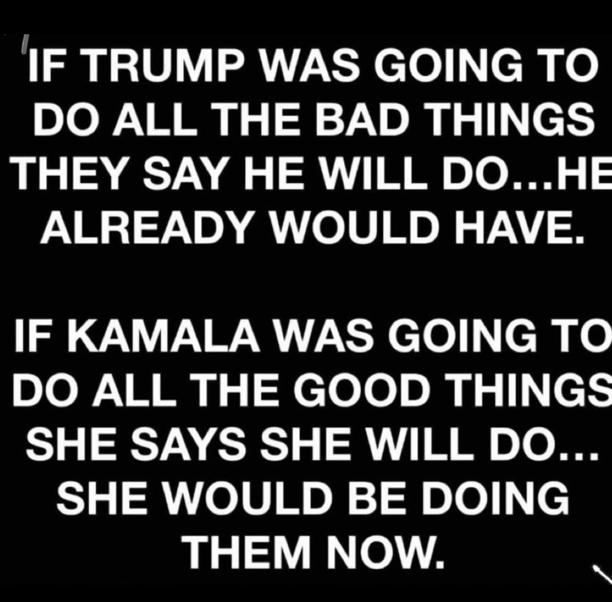 What’s my vibe for the debate?
🥃vs🍾 Tonite will be all about accomplishments vs failures. Today vs 4 years ago. Listen to their platforms, research their past as Pres and VP…vote accordingly.  It’s time to take back our country. I’m fired up, bourbon it is. 🇺🇸<a href="/realDonaldTrump/">Donald J. Trump</a>