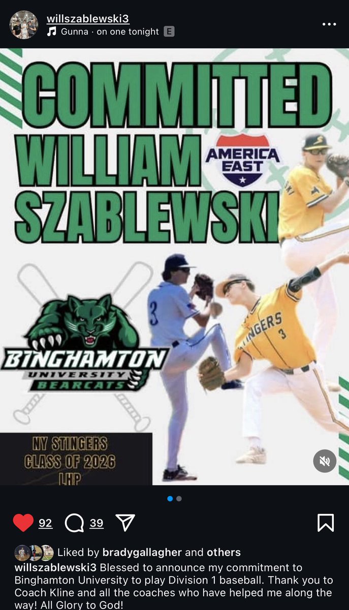 St. Mary’s Men’s Basketball (@stmarysmenbask1) on Twitter photo Congratulations to our guy <a href="/willszab/">Will Szablewski</a> on his commitment to play Division 1 Baseball at Binghamton University. Big things ahead for this guy! Congratulations to our guy <a href="/willszab/">Will Szablewski</a> on his commitment to play Division 1 Baseball at Binghamton University. Big things ahead for this guy!