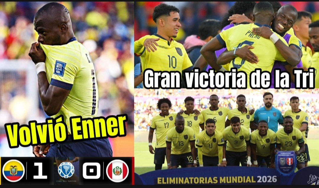 ENNER CALLANDO BOCAS!! ECUADOR DERROTÓ A PERÚ/ GRAN VICTORIA DE LA TRI EN ESTAS ELIMINATORIAS 🇪🇨

youtu.be/GKtAvpNYz3U?si…

#ecuadorvsperú #ennervalencia #Ecuador