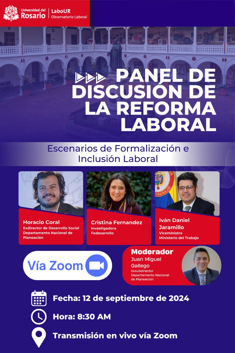 Andres García-Suaza (@garciasuaza) on Twitter photo Los esperamos para dialogar sobre formalización e inclusión laboral en el marco de la Reforma Laboral. Inscripciones aqui: n9.cl/rwryr
<a href="/EconomyInformal/">Informal Economy</a> <a href="/MintrabajoCol/">MinTrabajo</a> <a href="/DNP_Colombia/">dnp_colombia</a> <a href="/economia_red/">Red Investigadores de Economía</a> <a href="/interra_co/">Fundación Interra</a> <a href="/ANDI_Colombia/">ANDI</a> Los esperamos para dialogar sobre formalización e inclusión laboral en el marco de la Reforma Laboral. Inscripciones aqui: n9.cl/rwryr
<a href="/EconomyInformal/">Informal Economy</a> <a href="/MintrabajoCol/">MinTrabajo</a> <a href="/DNP_Colombia/">dnp_colombia</a> <a href="/economia_red/">Red Investigadores de Economía</a> <a href="/interra_co/">Fundación Interra</a> <a href="/ANDI_Colombia/">ANDI</a>