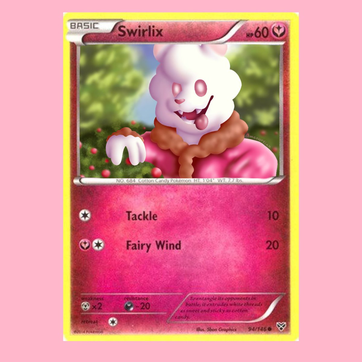 meowrtian's tweet photo. Drew a Swirlix piece inspired by a TCG card :3 https://t.co/0Sjg8MRrfm