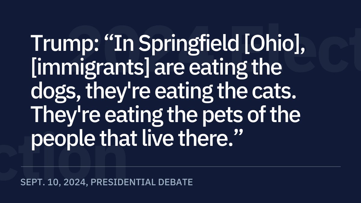 There is no evidence, outside of second- and third-hand social media gossip, to support the notion that Haitian residents of Springfield, Ohio, are eating people's pets. snopes.com/fact-check/cat…