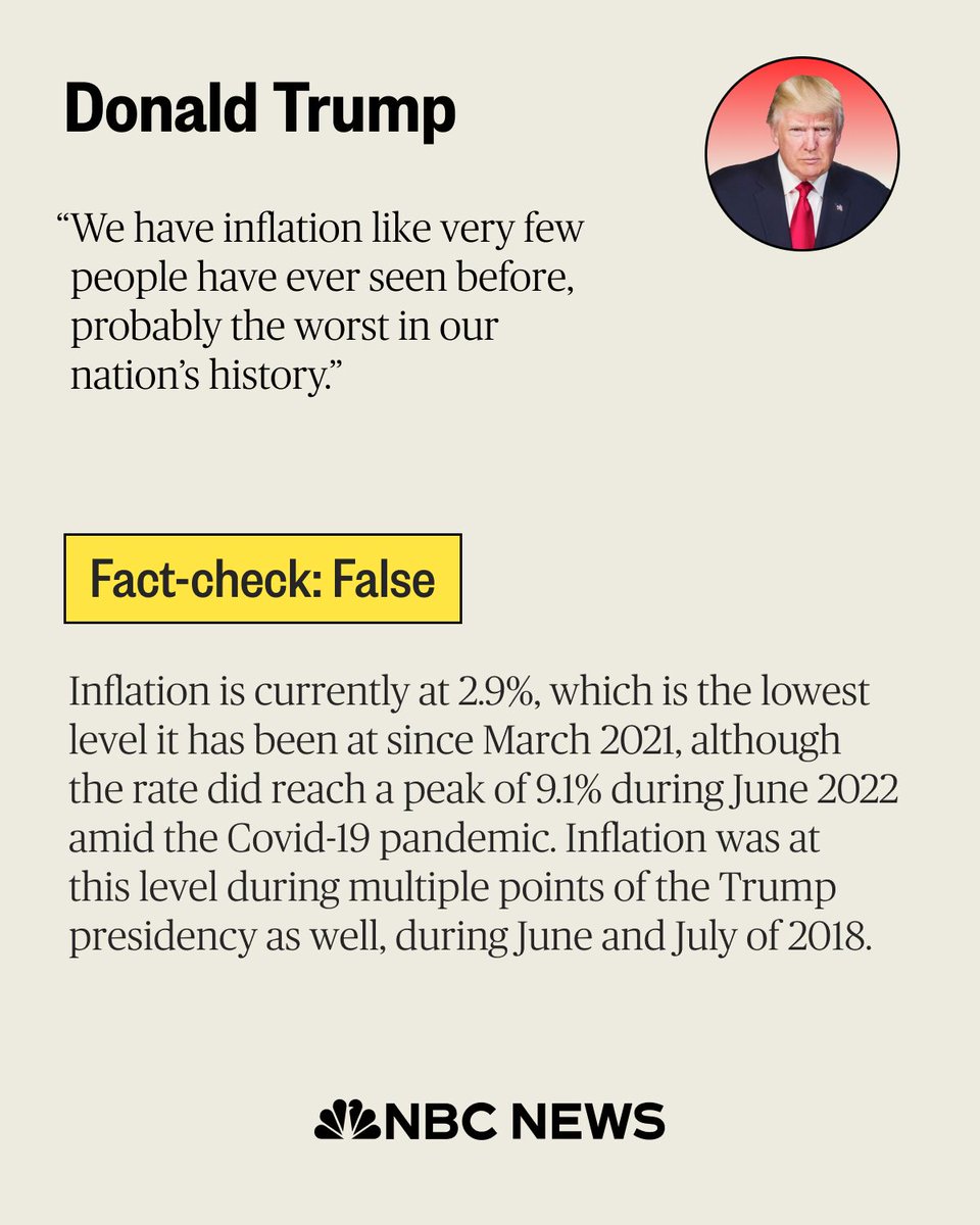 NBCNews's tweet image. Fact-checking former President Trump's claim that inflation is "probably the worst in our nation's history": nbcnews.app.link/TzofK9UbNMb
