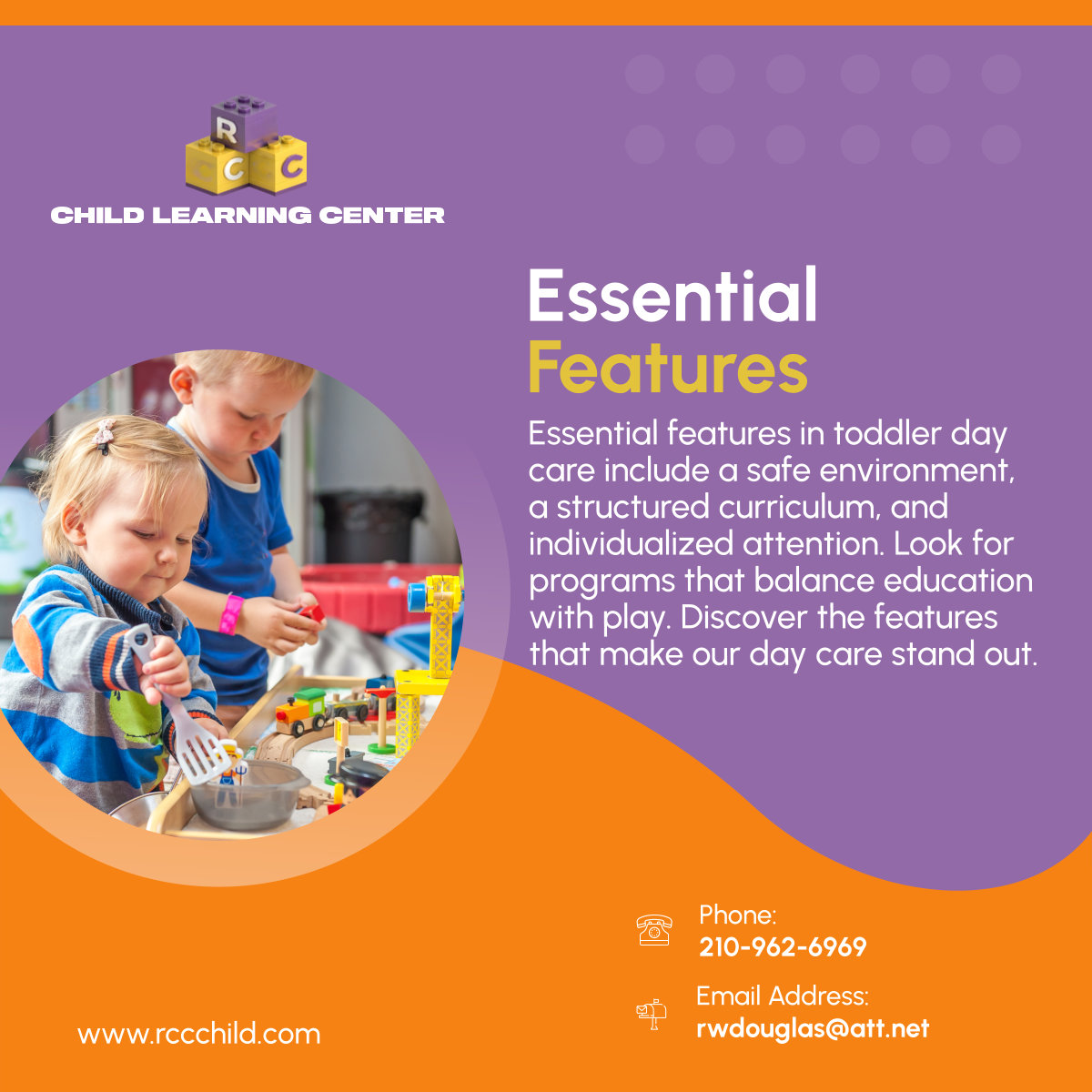 rccchildlc's tweet image. What makes a great day care program for toddlers? Safety, structure, and individualized care are key. Explore our day care’s features and see how we provide a rich, supportive environment for your child.

#EssentialFeatures #SanAntonioTX #DayCare