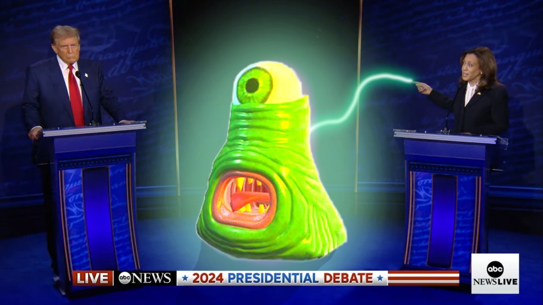 wizardsextape's tweet image. This is my first time watching a debate, is she allowed to summon the slime monster