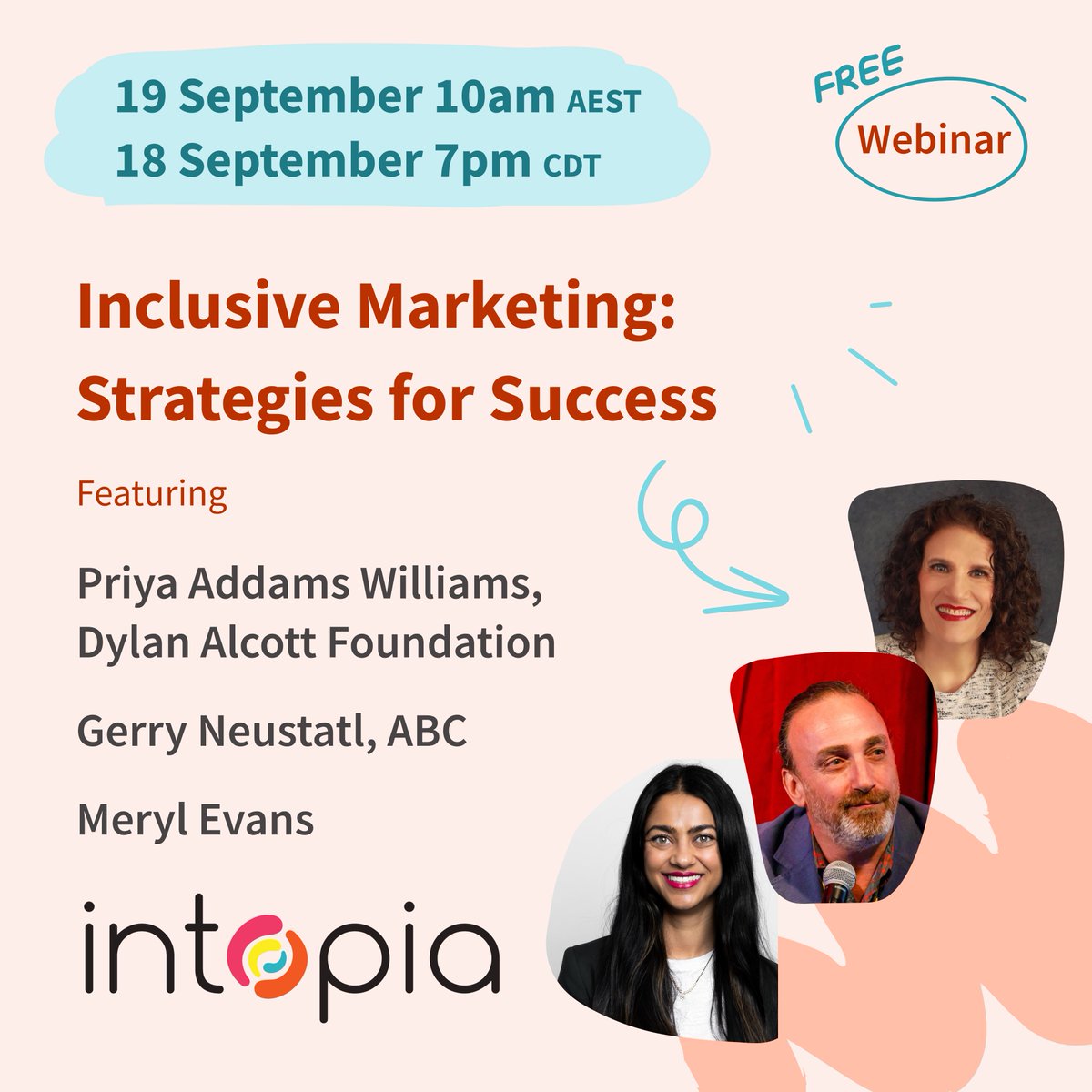 Tune in next Thursday 19 September at 10:00 AM AEST (7 PM CDT) for our free Inclusive Marketing webinar!

We’ll dive into how to make your content accessible with industry leaders Meryl Evans Priya Addams Williams and Gerry Neustatl.

Join through Zoom: buff.ly/4elbtnd