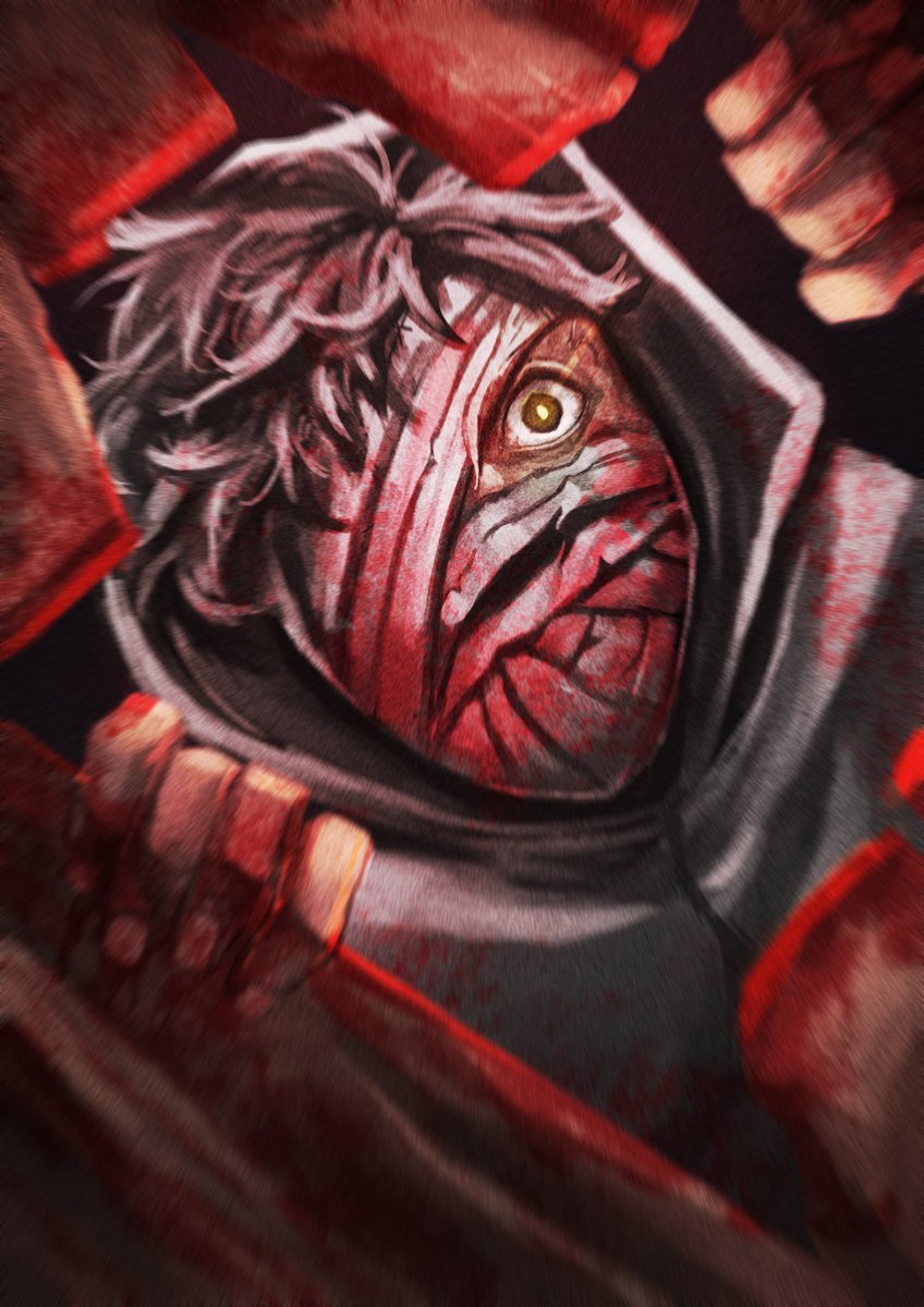 AriqBread's tweet photo. An oc fanart of my friend @chainzRRR, decided to do a little jumpscare scene 
#oc #drawing https://t.co/AHSVzVUq9f
