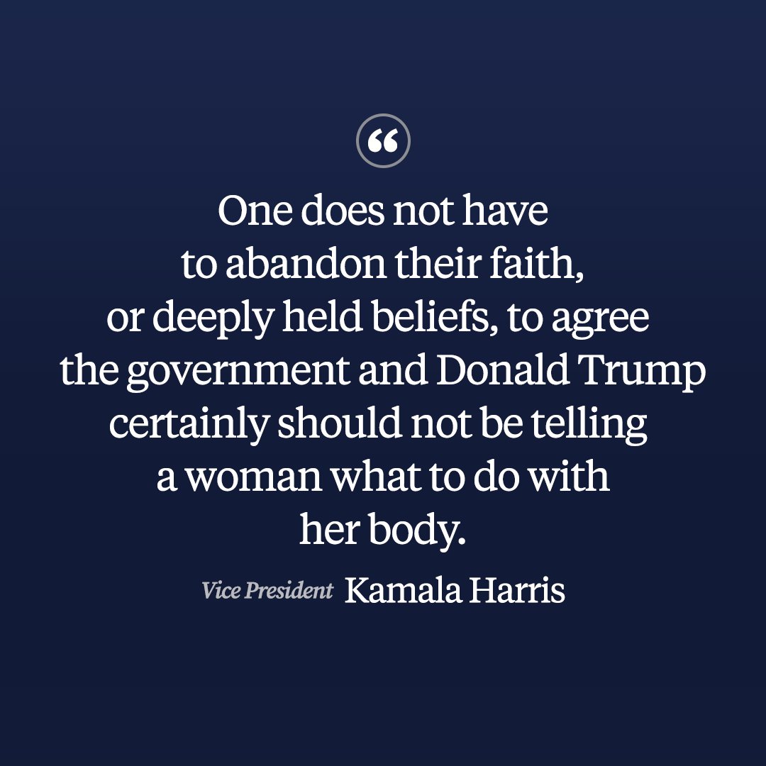 ProtectOurCare's tweet photo. You can have deeply held beliefs and still agree: Donald Trump and the government have no place in a woman’s personal health care decisions. #Debate2024 https://t.co/lISVaVIEdp