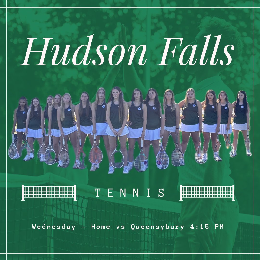 Home League Match vs Queensbury at 4:15 pm.  Come check out and support our girls in a Foothills Council battle <a href="/HudsonFallsCSD/">HudsonFallsCSD</a> <a href="/hfvillage/">Hudson Falls Village</a> <a href="/Tigers_HF/">Hudson Falls Athletics</a> #hftigerpride 🐅🎾