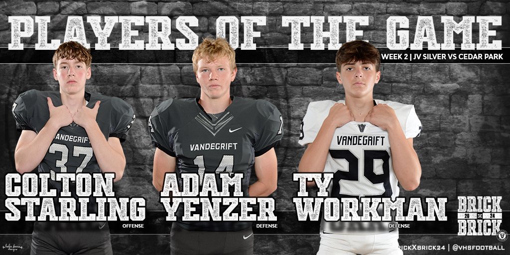Congrats to our JV players of the game vs. Cedar Park and Attack Squad Players of the week.