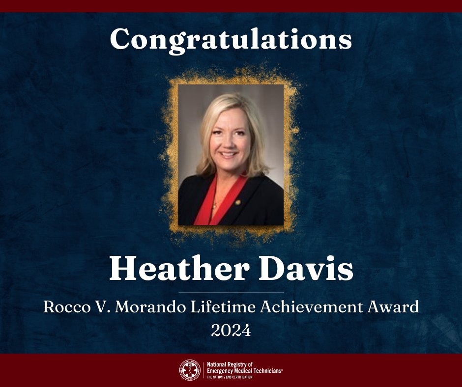 Join us in celebrating Heather Davis, the 2024 recipient of the Rocco V. Morando Lifetime Achievement Award. Her contributions to EMS have been invaluable. 🎉

Learn more about Heather and the award here: brnw.ch/21wMxHT

#NREMT #EMS #EMT #Paramedic #AEMT #award