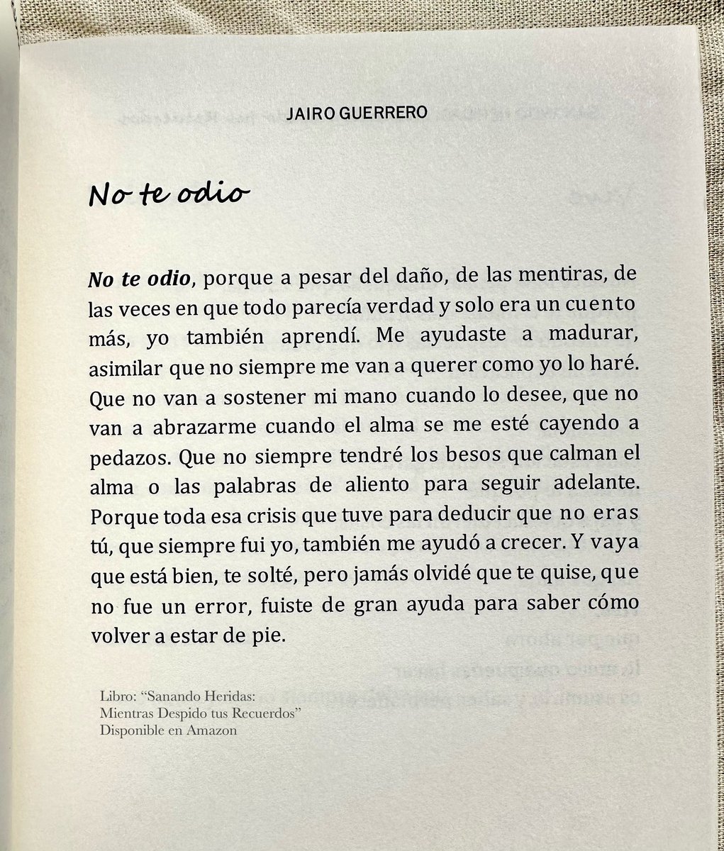 JaiiWriter's tweet photo. Libro: “Sanando Heridas: Mientras Despido tus Recuerdos” 📕 https://t.co/PCCtErdYAy