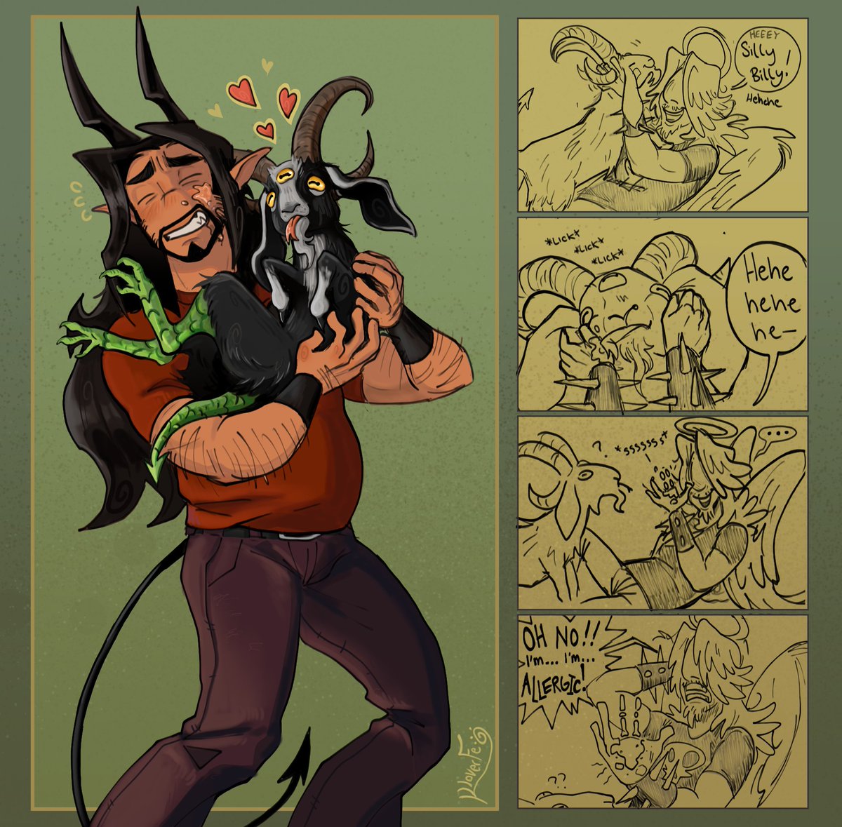 klverfe's tweet image. Silly Billy 🐐 (repost) | #OC #art