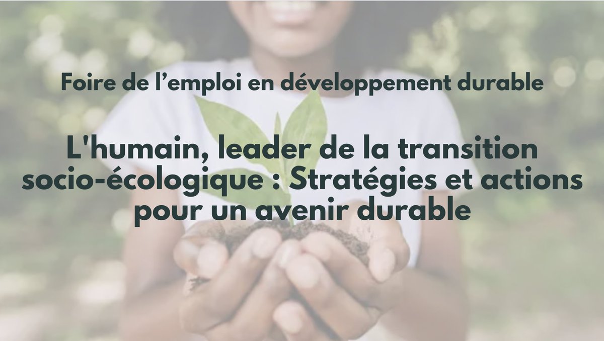 Les inscriptions pour la 3e foire de l'emploi en développement durable à la MDD le mercredi 16 octobre sont ouvertes! Vous êtes une organisation qui oeuvre en développement durable? Qui offre des occasions de carrière en développement durable? 
lnkd.in/eHpi7N7c