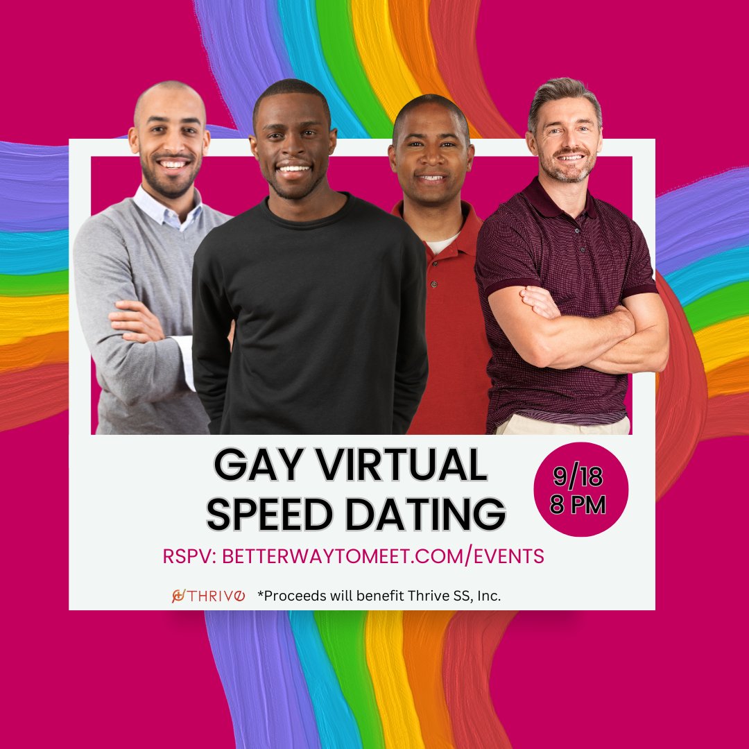 Gay Virtual Speed Dating

Date: Wed, Sep 18 • 8:00 PM EDT

eventbrite.com/e/gay-virtual-…

#Debate2024