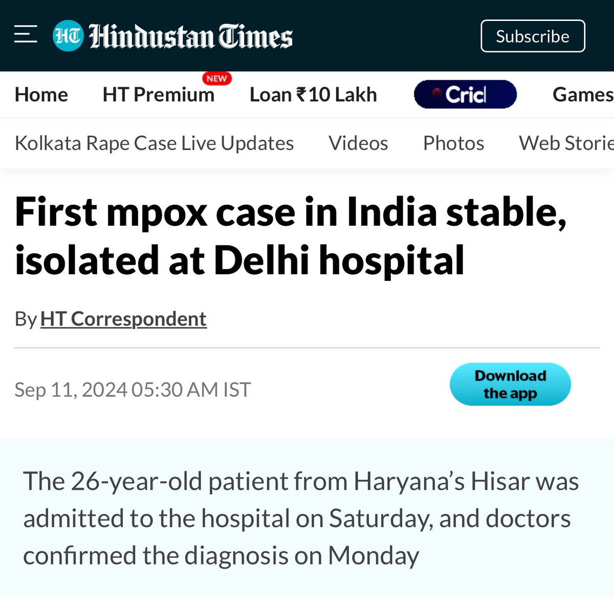 sanjeev_astro's tweet photo. Absolutely Perfect Prediction done in June 2022 on the emergence of new virus around this time in world and as shared that in Sept. virus will be in India and below news shows the same. #Mpox #mpoxinindia 

Take full precautions as soon you will see many cases in India. Do meditation, healthy diet, increase immunity and avoid unnecessary Travel if possible for you. @PMOIndia @HMOIndia @AmitShah @WHO @narendramodi