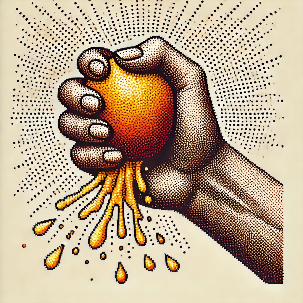 I watched someone crush an orange tonight on tv

 #Debate2024