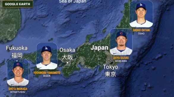 カブス中継による4選手の紹介