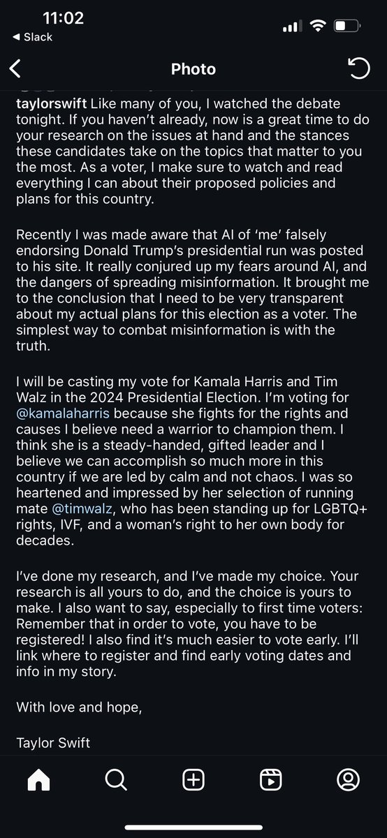 NEW: Taylor Swift endorses <a href="/KamalaHarris/">Kamala Harris</a>