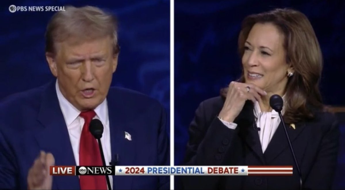 intheunion2020's tweet photo. 🇺🇸 Kamala #Harris ha fatto vinto il dibattito e lo ha fatto mostrandosi seria e presidenziale. La vp ha pungolato #Trump che si è innervosito e ha abboccato agli attacchi. Trump ha fatto affermazioni sconclusionate: ha dichiarato che in Ohio i migranti mangiano cani e gatti. https://t.co/vmgjgOGbTO
