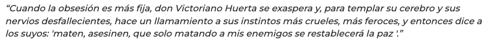 Extracto del discurso de Belisario Domínguez, aprovechando la visita a la casona de Xicoténcatl por parte de los senadores del país. Basta cambiar el nombre del presidente en turno.