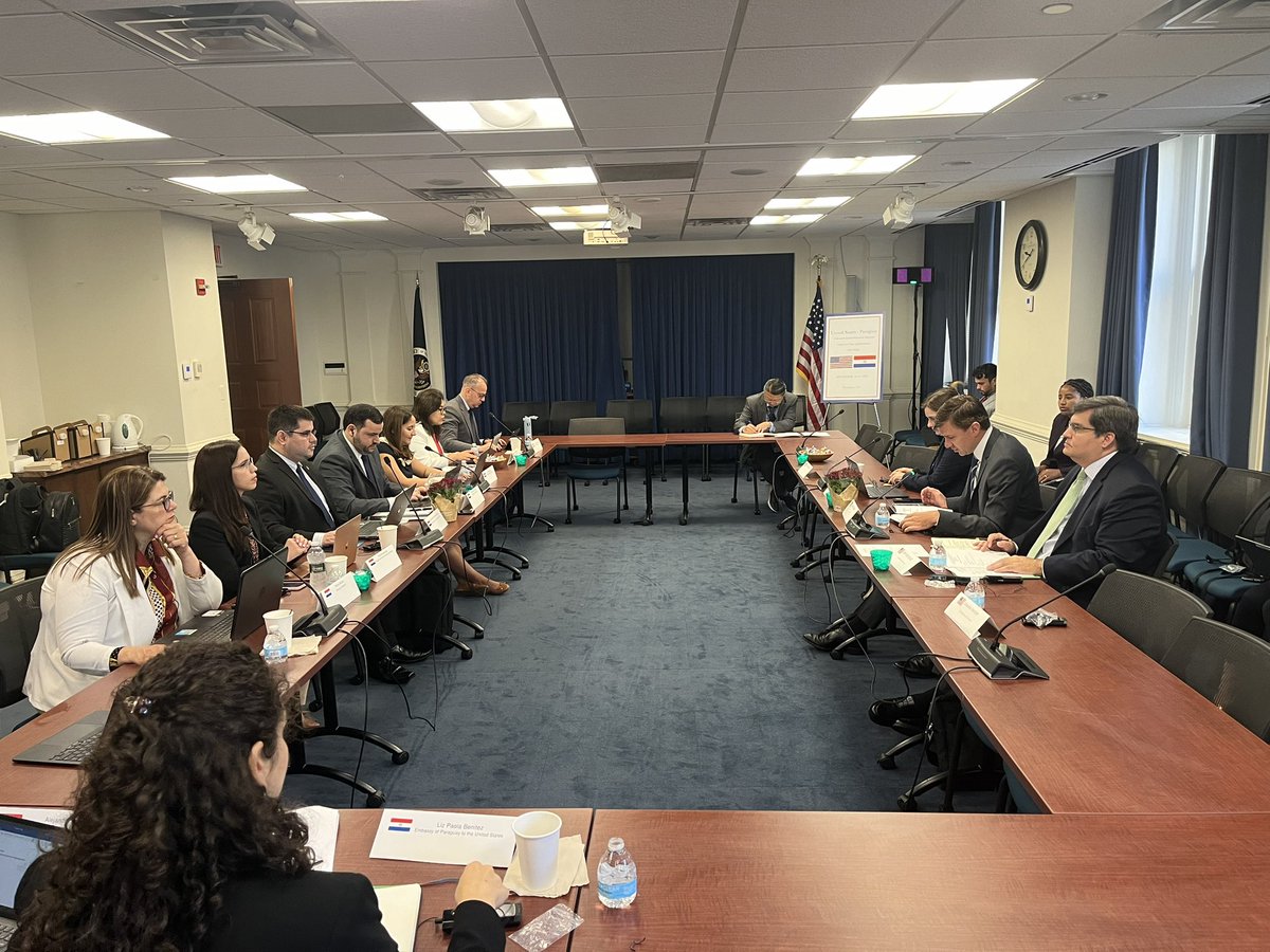 PARAGUAYinUSA's tweet photo. 1- Hoy se inició la reunión técnica de la tercera reunión del Consejo Bilateral del TIFA entre Paraguay y Estados Unidos, en la sede de la Oficina del Representante Comercial de los Estados Unidos @USTradeRep #TIFA #ParaguayEEUU https://t.co/sKDJco4T6O